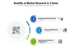 Benefits of market research in 3 items