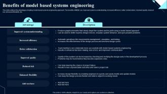 Benefits Of Model Based Systems Engineering System Design Optimization Systems Engineering MBSE