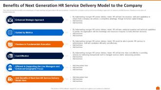Benefits of next generation hr service delivery model to the company ppt slides picture