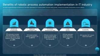 Benefits Of Robotic Process Automation Implementation In It Industry Ppt Icon Demonstration