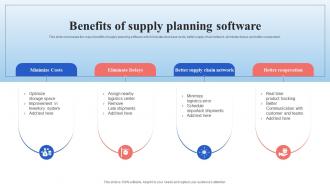 Benefits Of Supply Planning Software Supply Chain Management And Advanced Planning