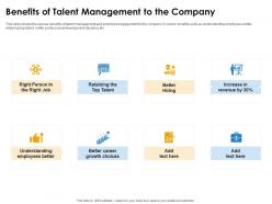 Benefits of talent management to the company ppt icon themes