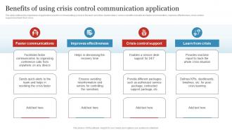 Benefits Of Using Crisis Control Business Crisis And Disaster Management