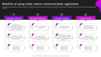 Benefits Of Using Crisis Control Crisis Communication And Management