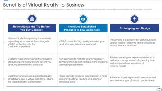Benefits of virtual reality to business virtual reality and augmented reality ppt introduction