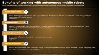 Benefits Of Working With Autonomous Mobile Types Of Autonomous Robotic System