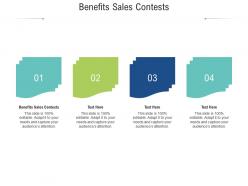 Benefits sales contests ppt powerpoint presentation infographics file formats cpb