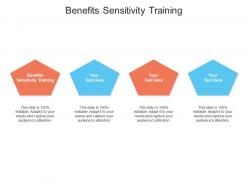 Benefits sensitivity training ppt powerpoint presentation show picture cpb