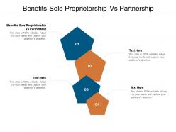 Benefits sole proprietorship vs partnership ppt powerpoint presentation layouts show cpb