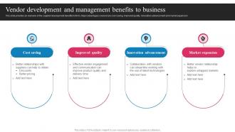 Benefits Vendor Development And Management Strategy SS V