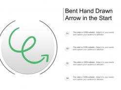 Bent hand drawn arrow in the start
