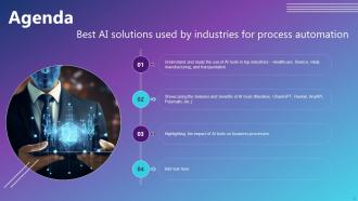 Best AI Solutions Used By Industries For Process Automation Powerpoint Presentation Slides AI CD V Ideas Pre-designed