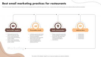 Best Email Marketing Practices For Restaurants Digital Marketing Activities To Promote Cafe