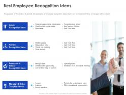 Best Employee Recognition Ideas Ppt Powerpoint Presentation Infographics Demonstration