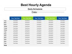 Best hourly agenda example of ppt