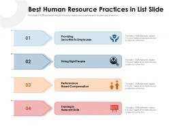 Best human resource practices in list slide