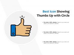 Best icon showing thumbs up with circle