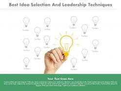 Best idea selection and leadership techniques powerpoint slides