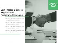 Best Practice Business Negotiation And Partnership Handshake