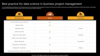 Best Practice For Data Science In Business Project Management