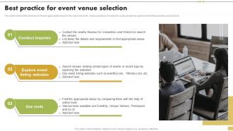 Best Practice For Event Venue Selection Steps For Implementation Of Corporate