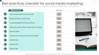 Best Practices Checklist For B2b And B2c Marketing Strategy Social Media Marketing