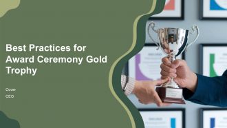 Best Practices For Award Ceremony Gold Trophy PPT PowerPoint AT