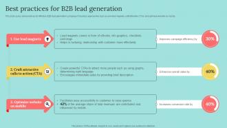 Best Practices For B2b Lead Generation B2b Marketing Strategies To Attract