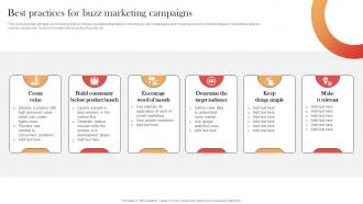 Best Practices For Buzz Marketing Campaigns Streamlined Buzz Marketing Techniques MKT SS V