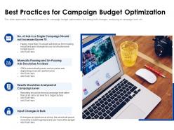 Best Practices For Campaign Budget Optimization