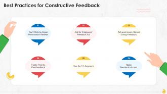 Best Practices For Constructive Feedback At Workplace Training Ppt