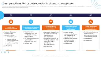 Best Practices For Cybersecurity Incident Management Incident Response Strategies Deployment
