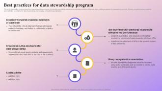 Best Practices For Data Stewardship Program Data Subject Area Stewardship Model