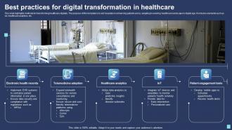 Best Practices For Digital Transformation In Healthcare