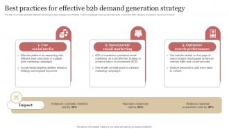 Best Practices For Effective B2b Demand Generation Strategy B2b Demand Generation Strategy