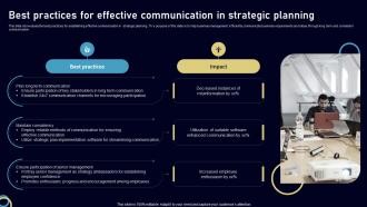 Best Practices For Effective Communication In Strategic Planning