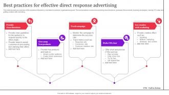 Best Practices For Effective Direct Response Direct Response Advertising Techniques MKT SS V
