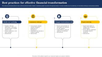 Best Practices For Effective Financial Transformation