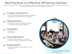 Best Practices For Effective HR Service Delivery