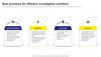 Best Practices For Effective Investigation Workflow