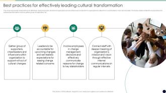 Best Practices For Effectively Cultural Change Management For Business Growth And Development CM SS