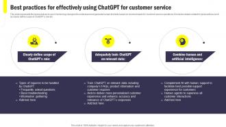 Best Practices For Effectively Using Integrating ChatGPT Into Customer ChatGPT SS V