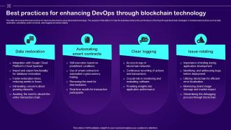 Best Practices For Enhancing Devops Through Blockchain Technology