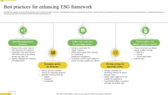 Best Practices For Enhancing Esg Framework