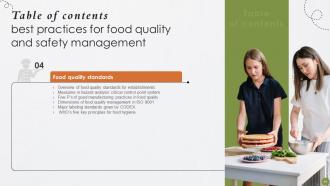 Best Practices For Food Quality And Safety Management Powerpoint Presentation Slides Pre-designed Designed