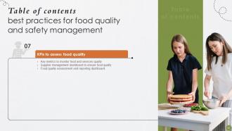 Best Practices For Food Quality And Safety Management Powerpoint Presentation Slides Colorful Professional