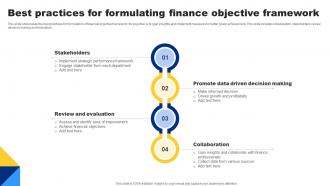 Best Practices For Formulating Finance Objective Framework