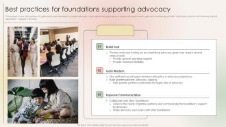 Best Practices For Foundations Supporting Advocacy