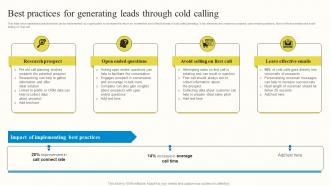 Best Practices For Generating Leads Through Cold Calling Outbound Advertisement MKT SS V