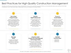 Best practices for high quality construction management project management tools